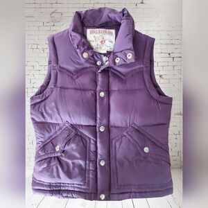 True Religion Deep Purple Puffer Vest, S
